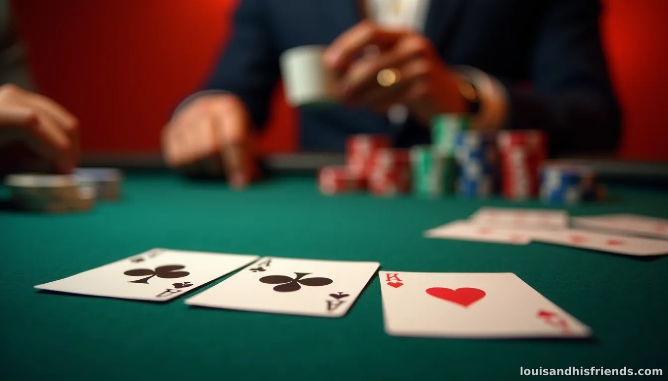 A line graph showing a poker player's chip stack fluctuating wildly over 100 hands, illustrating variance.