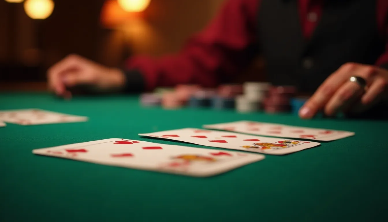 A beginner's guide to Texas Hold'em poker showing hand rankings and a practice table with virtual chips.