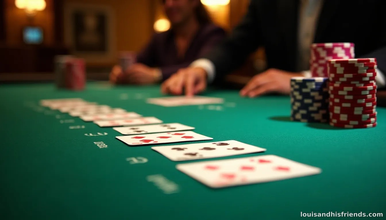 A screenshot of a Texas Hold'em table with multiple players showing cards and chips, illustrating a multi-way pot situation.