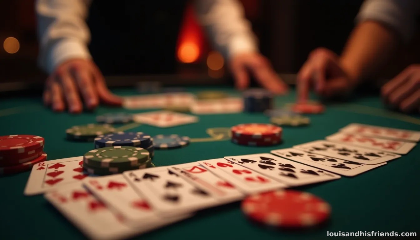 Three poker chip stacks illustrating small, medium, and large bet sizes next to a pot of chips.